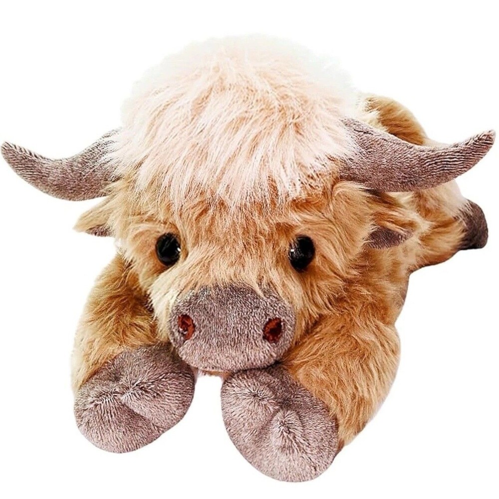 Uoozii 20in 4lb Highland Cow Weighted Plush, Microwaveable Heating Pad, Unscente